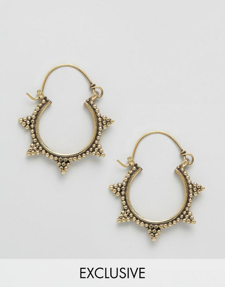 Reclaimed Vintage Spike Hoops - Silver
