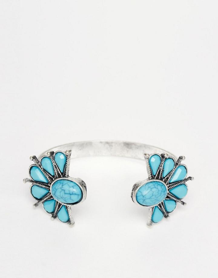 Asos Open Western Cuff Bracelet - Blue