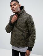 Black Seven Bruton Camo Hooded Jacket - Green