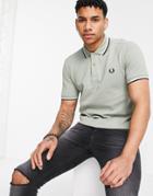 Fred Perry Twin Tipped Polo In Gray-grey
