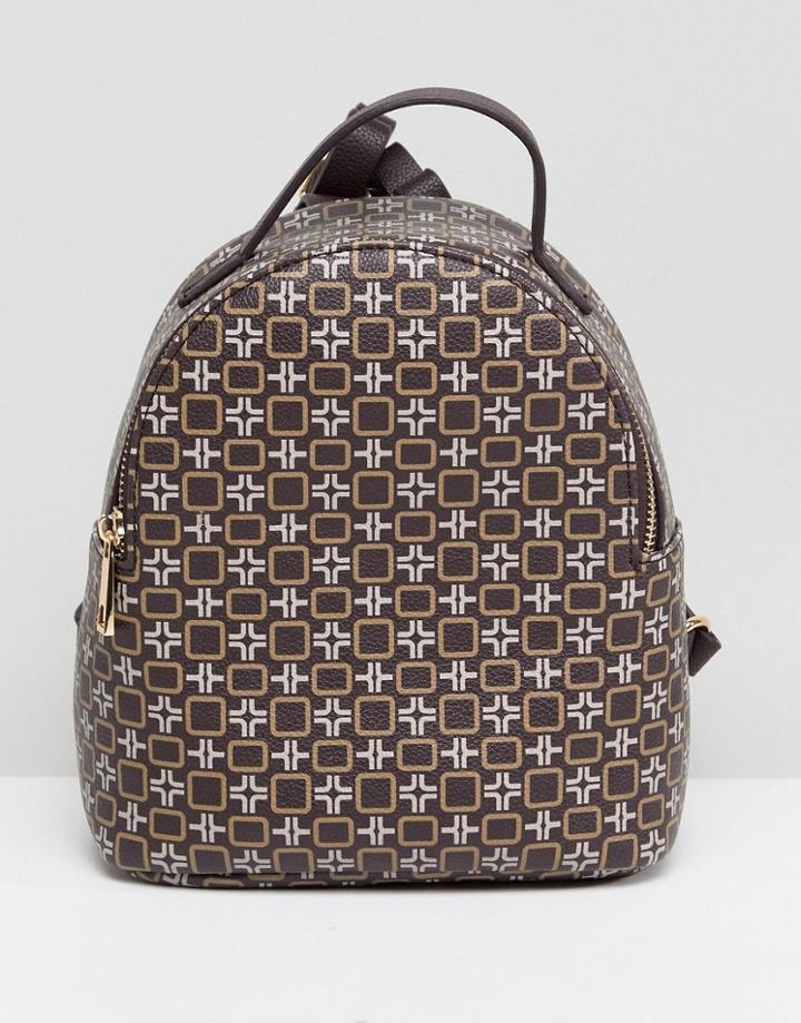 Asos Mini Monogram Backpack - Tan