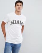 New Look T-shirt With Leopard Miami Print In White - White