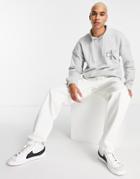 Calvin Klein Jeans Two Tone Monogram Funnel Neck Sweatshirt In Gray