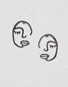Weekday Large Face Statement Earrings - Silver