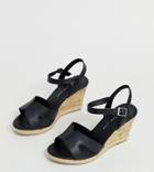 New Look Wide Fit Wedges In Black - Black