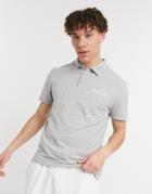 Asos Actual Short Sleeve Polo Shirt In Gray With Logo-grey