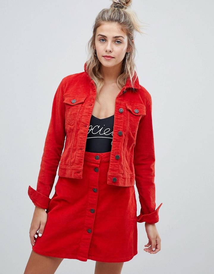 Noisy May Corduroy Jacket - Orange