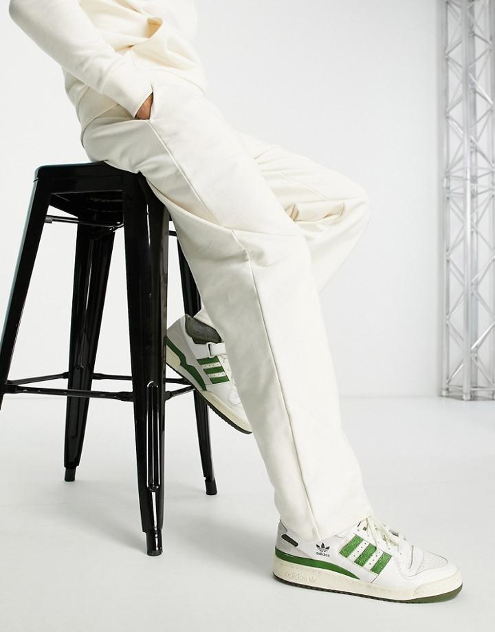 Asos Design Heavyweight Straight Leg Sweatpants In Soft White - Part Of A Set