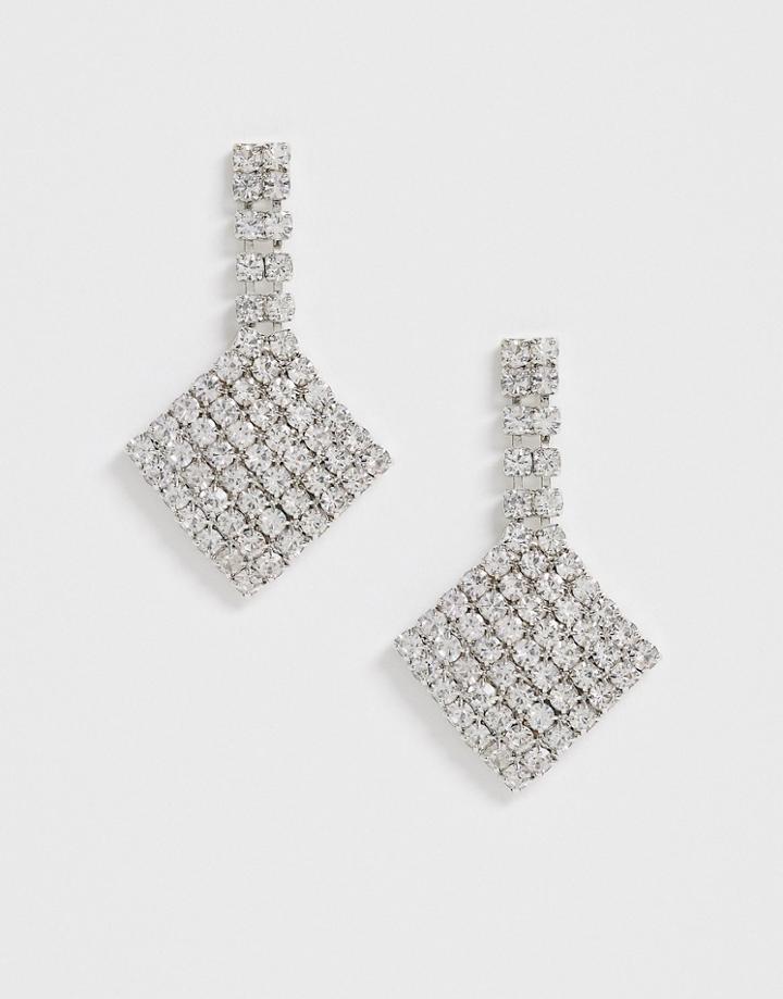 True Decadence Crystal Diamond Drop Earrings