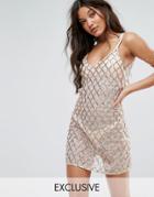And Co Sequin Pool Party Mini Beach Dress - Gold