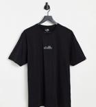 Ellesse Small Central Logo T-shirt In Black With Logo Backprint Exclusive To Asos