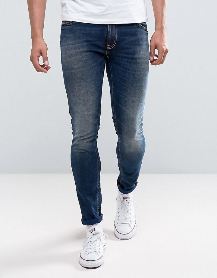 Nudie Jeans Co Skinny Lin Jean Dark Double Indigo Wash - Blue