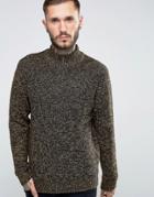 Only & Sons High Neck Knitted Sweater In Twisted Yarn - Navy