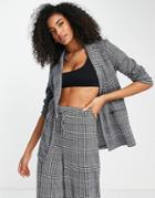 Asos Design Jersey Slouch Suit Blazer In Prince Of Wales Check-multi