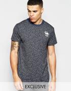 G-star Be Raw Exclusive To Asos T-shirt Zoldin Camo Print Longline Crew In Saru Blue - Saru Blue Camo