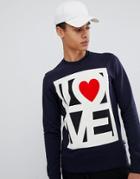 Love Moschino Love Logo Sweater - Navy