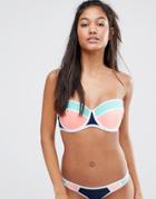 New Look Fuller Bust Color Block Bikini Top - Multi