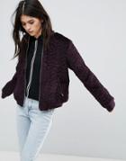Missguided Wool Mix Jacket - Purple