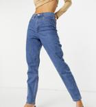 Missguided Riot High Waisted Mom Jean In Blue-blues