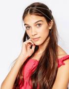 Kat & George Hair Crown With Heart Beads And Chain - Silver
