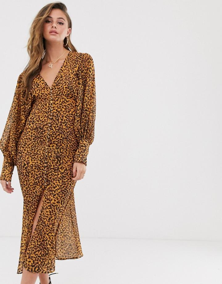 C/meo Collective Apparent Long Sleeve Midi Dress-yellow