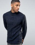 Only & Sons Sweater With High Neck In Mixed Yarn With Seam Detail - Gr