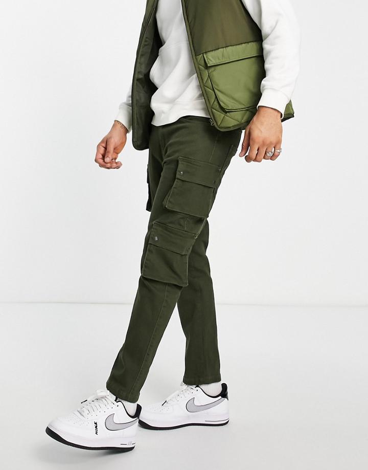 Siksilk Cargo Pants In Khaki-green