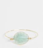 Asos Design Curve Bracelet With Semi-precious Stone Slice In Gold Tone