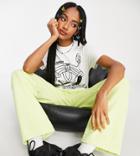 Collusion Unisex Vintage Fit T-shirt With Cartoon Print In Ecru-white