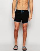 Asos Runner Swim Shorts In Black Short Length - Black