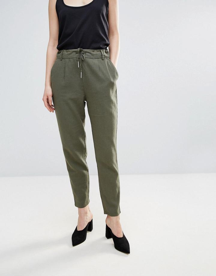 Only Summer Linen String Pants - Green