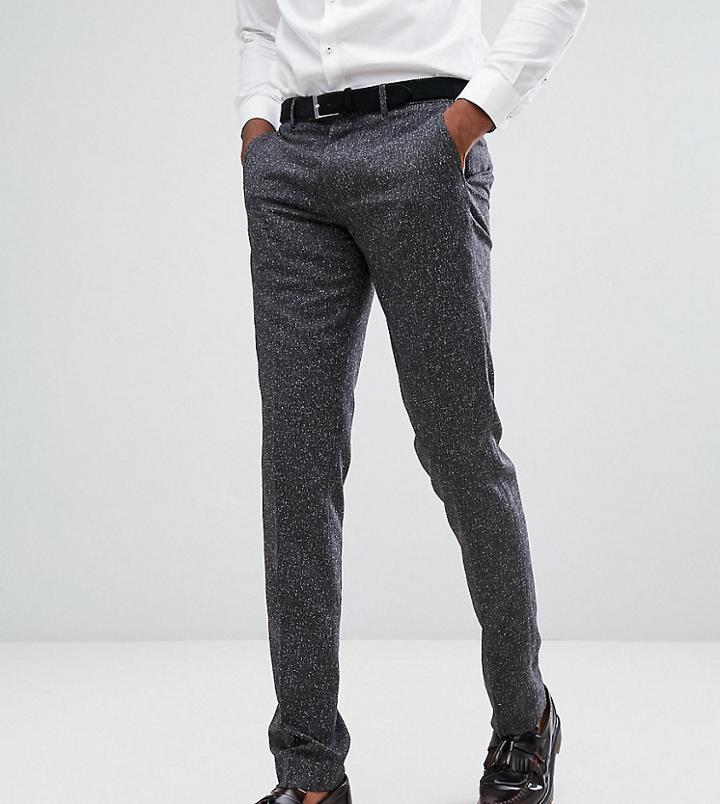 Farah Tall Skinny Wedding Suit Pants In Fleck-gray