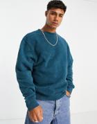 River Island Washed Crew Neck Sweatshirt In Green