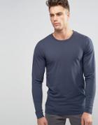 Jack & Jones Long Sleeve T-shirt In Regular Fit - Navy