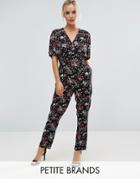 Uttam Boutique Petite Jumpsuit In Floral Print - Navy