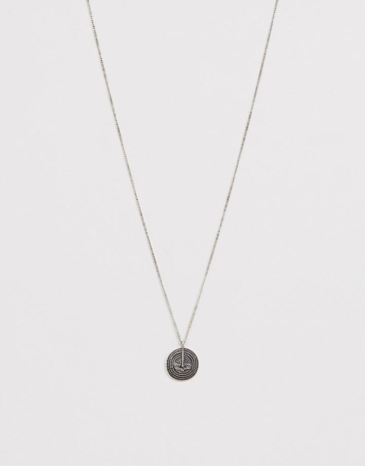 Icon Brand Circle Pendant Necklace-silver