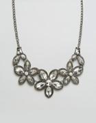 Ruby Rocks Floral Jewelled Necklace - Silver