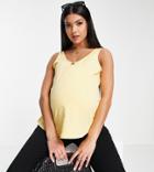 Asos Design Maternity Ultimate Cotton Scoop Neck Tank Top In Yellow