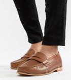 Silver Street Wide Fit Loafers In Tan Leather - Tan