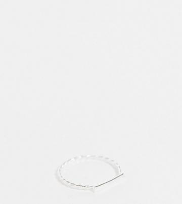 Kingsley Ryan Curve Twisted Ring With Bar In Sterling Silver