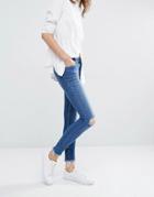 Samsoe & Samsoe Alice Skinny Jeans In Trashed Wash - Blue