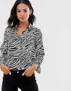 Brave Soul Shirt In Zebra Print-multi