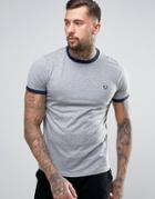 Fred Perry Ringer T-shirt In Gray - Gray