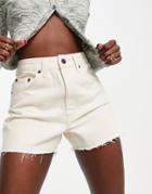 Topshop A-line Recycled Cotton Blend Short In Ecru-white