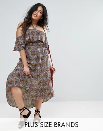 Diya Ruffle Detail Maxi Dress - Multi