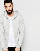 Only & Sons Zip Up Hoodie - Light Gray Marl