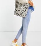 Cotton: On Maternity Underbump Cropped Skinny Jean In Light Wash-blues