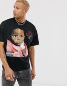 Asos Design Lil Wayne Oversized T-shirt - Black