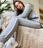 Asos Design Tall Tracksuit Sweatshirt / Basic Sweatpant With Contrast Binding In Organic Cotton In Gray Marl-grey