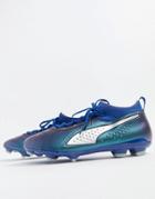 Puma Soccer One 3 Leather Firm Ground Boots In Navy 104743-03 - Navy